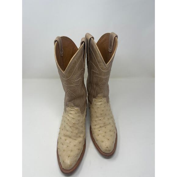 Tecovas Jamie Ostrich Cowgirl Boot in Pearl - Sz 7 - Picture 8 of 13